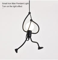 Lámpara Colgante LED Vintage De Hierro Pequeño Hombre Para Decoración De Hogar Dormitorio Infantil Comedor Mesa De Comedor - details 15