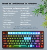 TECLADO MECÁNICO GAMING REDRAGON KS82-B USB RGB 82 TECLAS Layout Hot-Swap Compacto Para PC Laptop Conexión Wired Multicolor - details 8