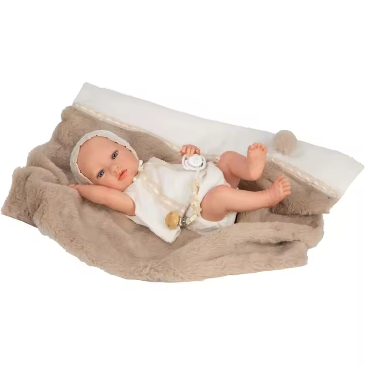 Muñeca Bebé Reborn Jade de 38 Cm con Manta Marrón Juguetes Arias - 1