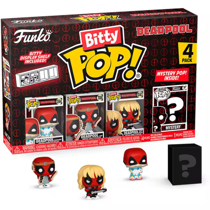 Blister 4 figuras Bitty POP Marvel Deadpool SleepoverFigura  Coleccionable - Idea de Regalo- Mercancia Oficial - Juguetes para Niños y Adultos - Movies Fans - Muñeco para Coleccionistas y Exposición - 1