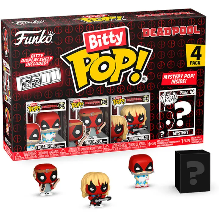 Blister 4 figuras Bitty POP Marvel Deadpool SleepoverFigura  Coleccionable - Idea de Regalo- Mercancia Oficial - Juguetes para Niños y Adultos - Movies Fans - Muñeco para Coleccionistas y Exposición - 1