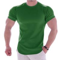 Camiseta De Verano Para Hombre Alta Elasticidad Ajustada Rápida Secado Bajo Hem Curvado Camisetas Casuales De Color Sólido Para Fitness - details 6