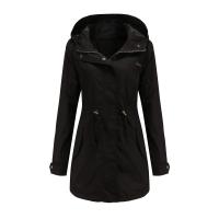 Abrigo De Trench De Algodón Para Mujer plus Talla Con Capucha Estilo Casual Cierre De Cremallera Manga Larga Color Sólido Para Otoño E Invierno - details 13