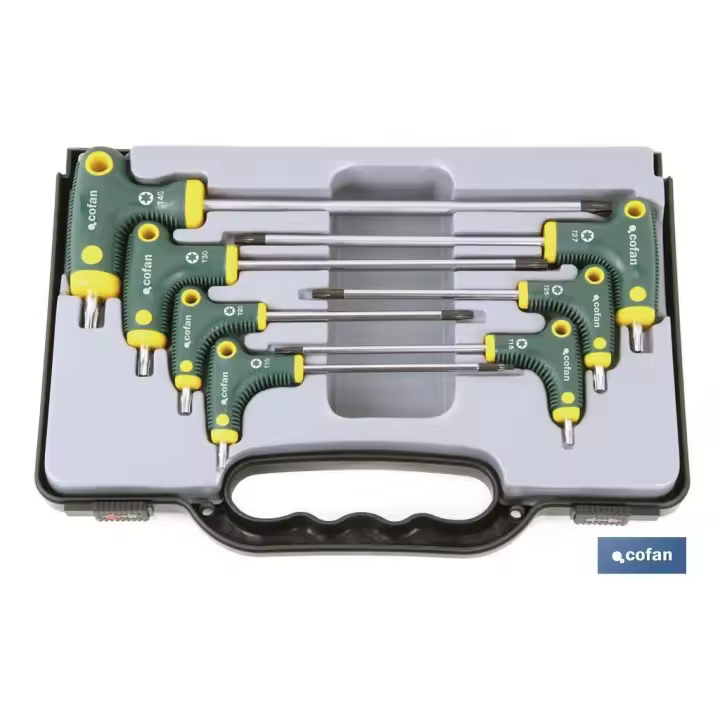 COFAN - Set de destornilladores con mango en T | 7 piezas | Punta Torx - 1