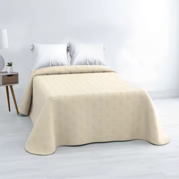 Vivid Torral by El Jinete Hogar - Colcha Bouti Verano Burdeos Beige Reversible (No Incluye Fundas De Cojines) Poliéster, Fresquita, Transpirable, Diseño, Primavera, Verano - 1