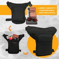 AHR Quality Riñonera Pierna (Gran Capacidad) Riñonera Moto Lateral Pernera Moto Hippie con Cremallera, Riñonera Trabajo Militar 3 Bolsillos y Doble Sujeción Unisex… - details 5