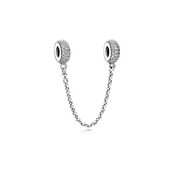 Cadena de Seguridad Inspiración Pavé en Plata de Ley con Circonitas - Pandora - 1