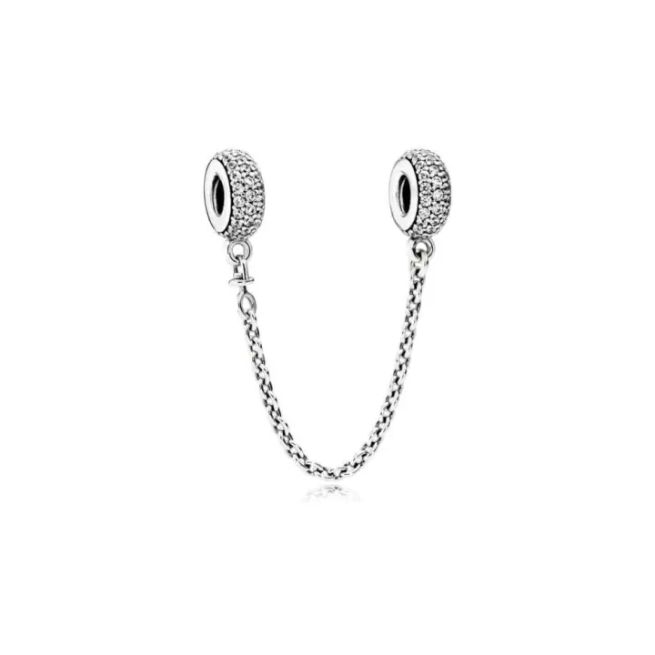Cadena de Seguridad Inspiración Pavé en Plata de Ley con Circonitas - Pandora - 1