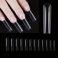 240Pcs Uñas Postizas Cuadradas Extra Largas Cubren Todo El Dedo 12 Tamaños Transparentes Para Uñas De Presión Falsas - details 3