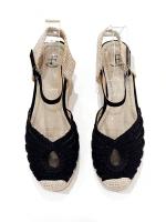 Sandalias Alpargatas De Mujer Con Cuña Altas,Zapatos de mujer de cuña con punta cerrada de estilo trenzado transpirable de malla cómodos bailarinas de verano de vacaciones para mujer ideales para uso diario y ocasiones especiales - details 3