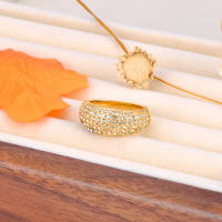 Anillo De Moda Lokaer 316L Acero Inoxidable Pave Cubic Zirconia Para Mujer Platinado Dorado Joyería Para El Dedo Regalo R23102 - details 3
