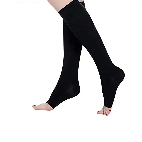 Calcetines De Compresión Unisex Medias De Presión Para Varices Soporte De Pierna Alargada Medias De Circulación Estiramiento Cómodas Para Mujeres - 1