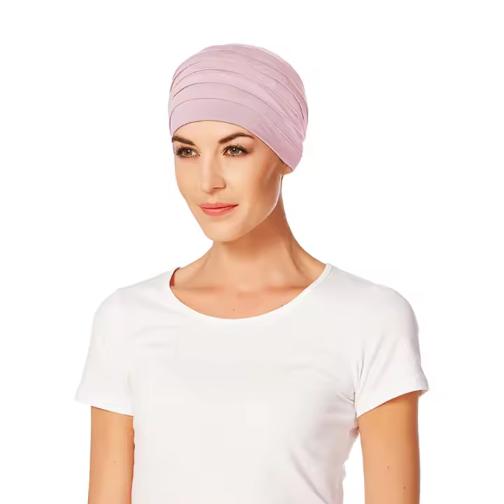 Christine Headwear Yoga Turban 1000-0320 Turbante de Bambú Rosa Jaspeado - Pañuelo Gorro Oncológico de Diseño para la Cabeza - 1