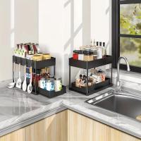Estante de almacenamiento debajo del fregadero, estante extraíble para baño, estante de almacenamiento para cocina, estante de almacenamiento multifunción - details 4