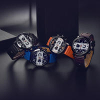 Reloj De Pulsera De Cuarzo Analógico Para Hombres Con Correa De Cuero Moda Casuística Redonda Para Negocios - details 6