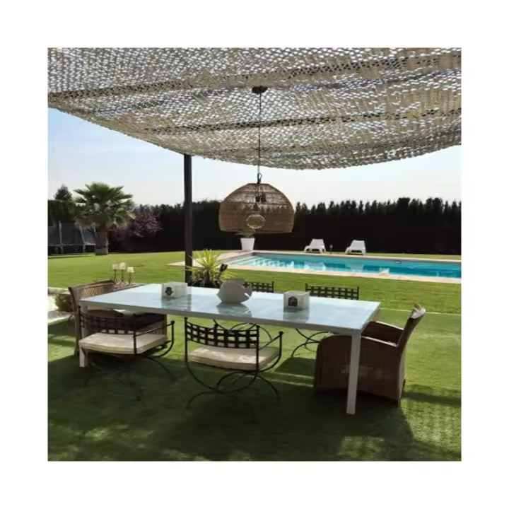 Suinga Toldo Vela Reversible Camuflaje Blanco/Gris 3x4m 120gr/m2 UV Jardín - 1