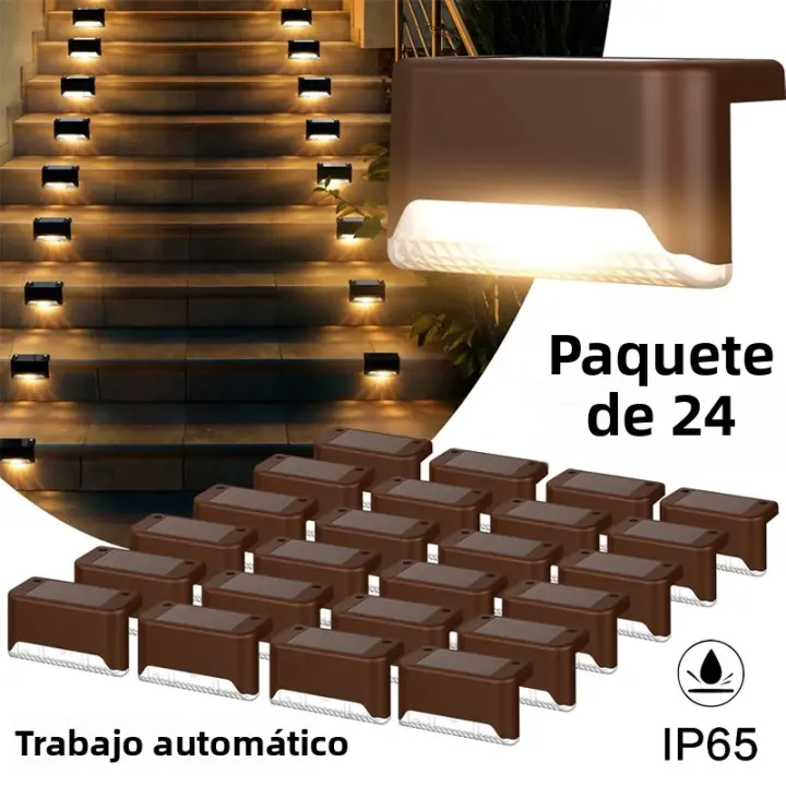 24PCS Luces Solares Para Jardín IP65 Impermeables Luz LED De Energía Solar Para Paredes De Escaleras Pasos Valla Patio Camino - 1