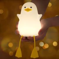Lámpara Nocturna LED Para Niños Con Sensor De Toque Recargable Por USB Tema De Animales Como Pájaro/Cerdito/Ganso Material De Silicona/Madera Luz De Dormir Para Habitación - details 7