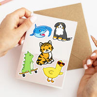 Pack De 50 Pegatinas De Animales Adorables Grandes Y Coloridas Resistentes Al Agua Para Botellas De Agua Y Teléfono Móvil - details 3