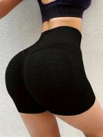 Shorts De Yoga De Cintura Alta Sin Costuras Estirables Para Correr Deporte Mujer Activewear Corto Color Sólido Sin Bolsillos - details 21