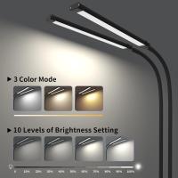 Lámpara De Escritorio Dual Con Timer De 3-6-12 Horas Función De Cuidado De Los Ojos 3 Modos De Iluminación 5 Niveles De Brillo Control Remoto LED Moderna - details 2