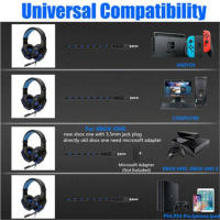 Auriculares De Juego Con Microfone 3.5MM Cable Estéreo Bass Gamer Para PC Teléfono Laptop PS4 Xbox One Switch Resistentes Al Agua - details 15