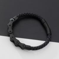 Pulsera De Cuero Trenzado Con Cadena De Bicicleta Y Hebilla De Metal Estilo Punk Retro Para Hombres Joyería De Fiesta De Motocicleta Y Ciclismo - details 2