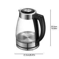 Hervidor eléctrico de agua 2 L con luces LED de 3 colores, ebullición rápida 2200 W, apagado automático y protección contra ebullición en seco, indicador de nivel de agua, filtro extraíble y base giratoria 360° inalámbrica - details 1