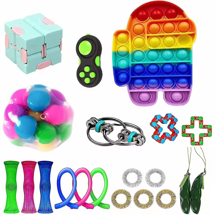 Paquete de juegos antiestrés, paquete de juegos Antiestrés con burbujas Push Pop Simple Dimple, juego de juegos antiestrés de descompresión - 1