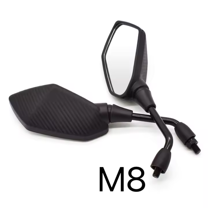 Par De Espejos Retrovisores Para Motocicleta Scooter E-Bike Espellos Convexos Imitación Fibra De Carbono 8mm 10mm Accesorios De Motocicleta - 1