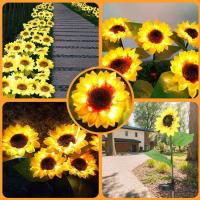 Lámpara Solar De Girasol Para Exterior Impermeable Luz Artificial De Flor LED Para Decoración De Jardín Paisaje Courtyard - details 0