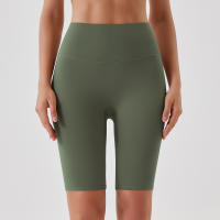 Shorts De Yoga Para Mujer Cintura Alta Transpirables Suaves Y Tensos Leggings De Gimnasio Cortos De Ciclismo Deportivos - details 49