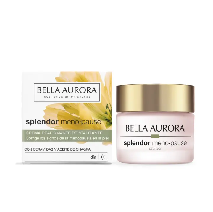 Bella Aurora Splendor Menopause Día | Crema reafirmante revitalizante para pieles con signos de menopausia | Con ceramidas, onagra, trébol rojo y tomillo | 50 ml - 1