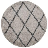 vidaXL Alfombra peluda de pelo largo moderna PAMPLONA Ø 120 cm Color Antracita,  Beige,  Crema y mas Alfombras de área  Alfombra de Piso para Sala de Estar Dormitorio Habitación Salón - details 4