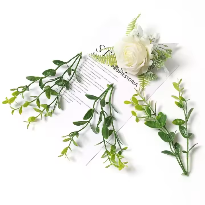10Pcs Decoraciones De Hojas Artificiales Para Bodas Fiestas Hogar DIY Embalaje De Caja De Dulces Guirnalda Navidad Floristería - 1