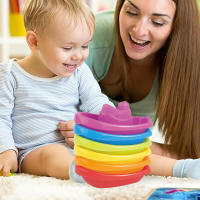 Juguetes De Baño Plegables Para Niños Cupos Colocables Forma De Barco Coloridos Juguete Educativo Temprano Para Bebés Juguetes De Piscina Playa Regalos - details 5