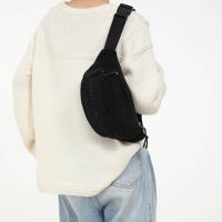 Bolsa De Cintura Para Mujer De Corduroy Con Bordado De Letras Bolso Transversal De Moda Bolso De Hombro Y Pecho - details 6
