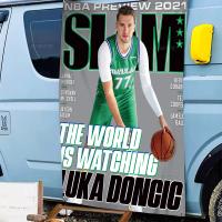 Bandera De Luka Doncic Jugador De Baloncesto Arte Impreso Decoración De Pared Japonesa Para El Hogar Tamaño Variado Polyester - details 5