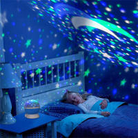 Lámpara De Noche LED Estelar Giratoria Para Dormitorio Infantil Iluminación De Galaxia Y Luna Regalo Para Niños Luz De Cama Rotativa Con Proyector De Estrellas - details 9