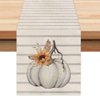 Bandera De Mesa De Agradecimiento Con Calabaza Decoración De Día De Acción De Gracias 2024 Para Casa Con Hoja De Arce Y Girasol Telar De Lino 100% - details 5
