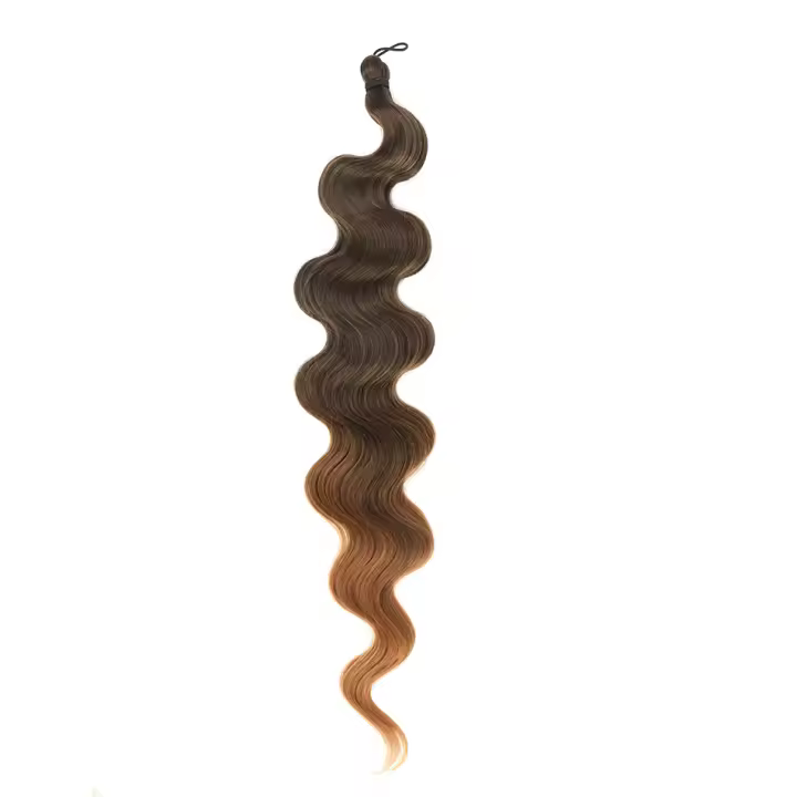 Extensiones De Cabello Sintético Body Wave 24 Pulgadas Naturales Para Mujer Hilo De Braided Textura Fibras De Alta Temperatura Paquete De 1 Strands - 1