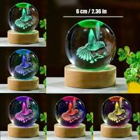 Bola De Cristal Con Hummingbird 3D Láser Grabado Decoración Creativa Para Hogar Y Dormitorio Regalo Para Cumpleaños Y Graduación - details 1
