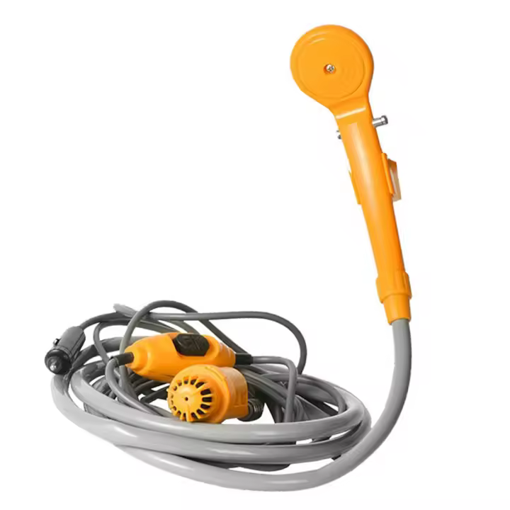 Kit De Ducha Portátil Para Exteriores 12V Con Bomba De Agua Y Cable De 6 Metros Con Enchufe De Luz De Cigarrillo Máx 2.5L De Agua Por Vaso - 1