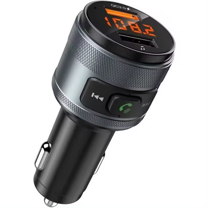 Transmisor FM Bluetooth para Coche, Kit Manos libres Bluetooth with Doble USB para Coche, Carga rápida QC3.0, Llamadas Manos libres - 1