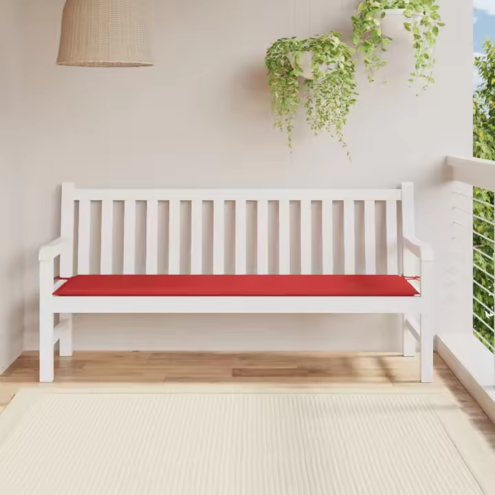 vidaXL Cojín de banco de jardín tela Oxford rojo 180x50x3 cm - 1