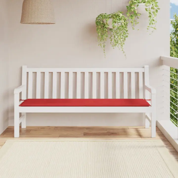 vidaXL Cojín de banco de jardín tela Oxford rojo 180x50x3 cm - 1
