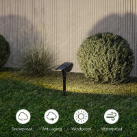 Spotlight Solar Exterior 10 LEDs Ajustable a 180° Impermeable Y Anti-envejecimiento Montaje En Piso/Muro Para Iluminación De Jardín Paisaje - details 3