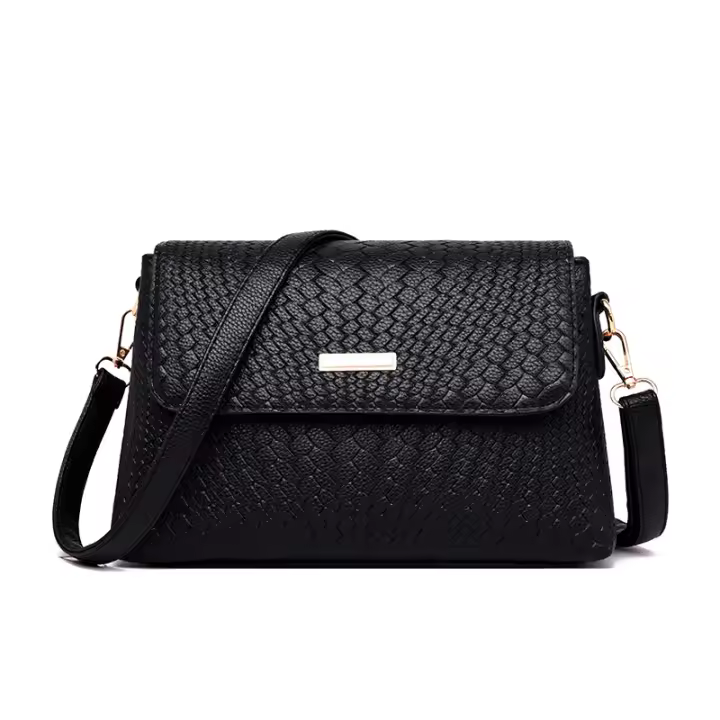 Bolso de hombro pequeño para mujer, bandolera de piel sintética suave con solapa, diseño Simple - 1