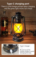 Lámpara Portátil LED Recargable Retro Impermeable Con 3 Modos De Iluminación Para Camping Y Viajes Ambiente Vintage Con Luz Constante Y Breathing - details 2