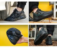 Zapatos de seguridad con amortiguación de aire para hombre, zapatillas de trabajo antigolpes e indestructibles, de malla transpirable, botas protectoras - details 3